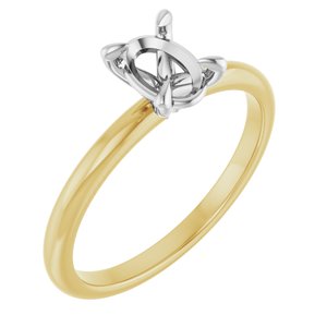 14K Yellow/White Gold 7x5 mm Oval Engagement Ring Mounting