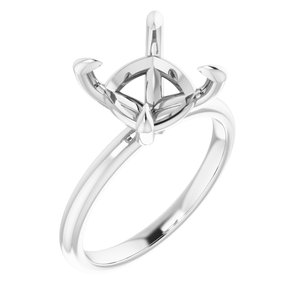 18K White Gold  9x9 mm Cushion Solitaire Engagement Ring Mounting