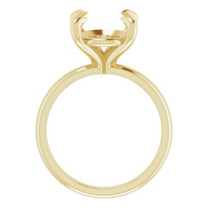 18K Yellow Gold  12x10 mm Oval Solitaire Engagement Ring Mounting