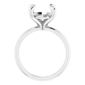 Platinum  12x10 mm Oval Solitaire Engagement Ring Mounting