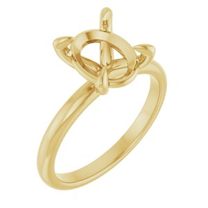 10K Yellow Gold  10x8 mm Oval Solitaire Engagement Ring Mounting