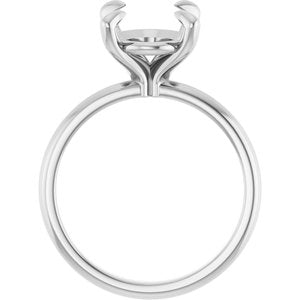 Platinum  11x9 mm Oval Solitaire Engagement Ring Mounting