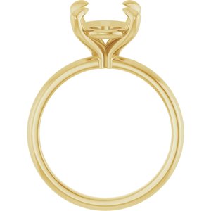 18K Yellow Gold  11x9 mm Oval Solitaire Engagement Ring Mounting
