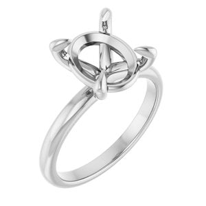 Continuum Sterling Silver  11x9 mm Oval Solitaire Engagement Ring Mounting