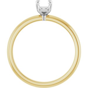 14K Yellow/White Gold 6x4 mm Emerald Engagement Ring Mounting