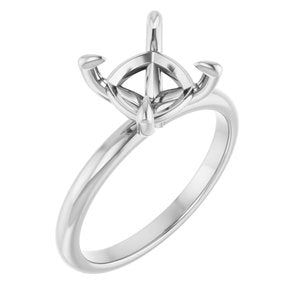 Platinum  8x8 mm Cushion Solitaire Engagement Ring Mounting