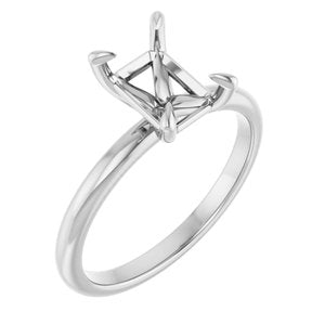Platinum  8x6 mm Emerald Solitaire Engagement Ring Mounting