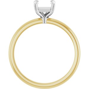 14K Yellow/White Gold 5x5 mm Square Engagement Ring Mounting