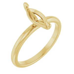18K Yellow Gold  10x5 mm Marquise Solitaire Engagement Ring Mounting
