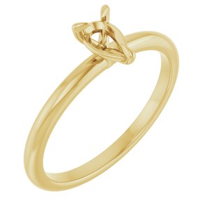 14K Yellow Gold  6x4 mm Pear Solitaire Engagement Ring Mounting