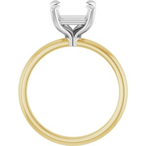 14K Yellow/White Gold 7x7 mm Square Engagement Ring Mounting