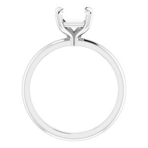 Platinum  6x6 mm Square Solitaire Engagement Ring Mounting