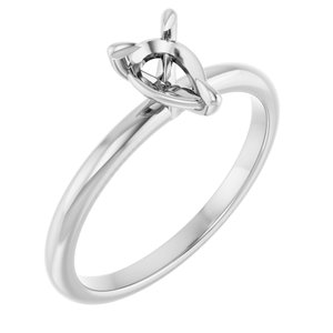 14K White Gold  7x5 mm Pear Solitaire Engagement Ring Mounting