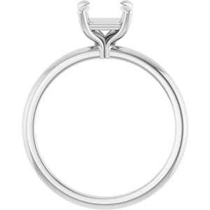 10K White Gold  5.5x5.5 mm Square Solitaire Engagement Ring Mounting