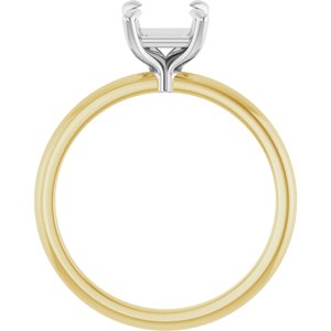 14K Yellow/White Gold 5.5x5.5 mm Square Engagement Ring Mounting