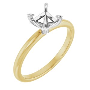 14K Yellow/White Gold 5x5 mm Square Engagement Ring Mounting
