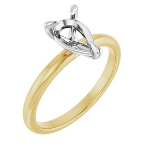 14K Yellow/White Gold 9x6 mm Pear Engagement Ring Mounting