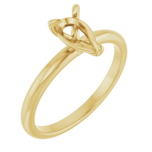 10K Yellow Gold  8x5 mm Pear Solitaire Engagement Ring Mounting