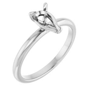 14K White Gold  8x5 mm Pear Solitaire Engagement Ring Mounting