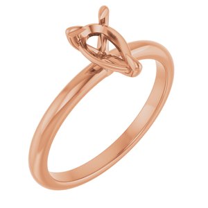 14K Rose Gold  8x5 mm Pear Solitaire Engagement Ring Mounting
