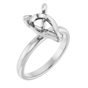14K White Gold  12x8 mm Pear Solitaire Engagement Ring Mounting