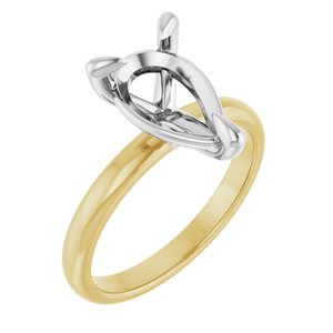 14K Yellow/White Gold 12x8 mm Pear Engagement Ring Mounting