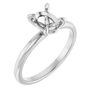 Platinum  8x6 mm Oval Solitaire Engagement Ring Mounting