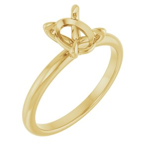 18K Yellow Gold  8x6 mm Oval Solitaire Engagement Ring Mounting