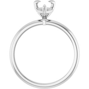 10K White Gold  9x6 mm Pear Solitaire Engagement Ring Mounting