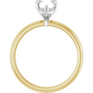 14K Yellow/White Gold 9x6 mm Pear Engagement Ring Mounting
