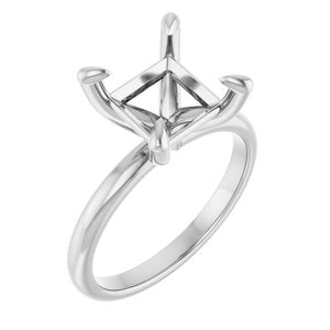 Platinum  8x8 mm Square Solitaire Engagement Ring Mounting