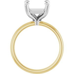 14K Yellow/White Gold 8x8 mm Square Engagement Ring Mounting