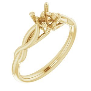 14K Yellow Gold  5.5 mm Round Solitaire Engagement Ring Mounting