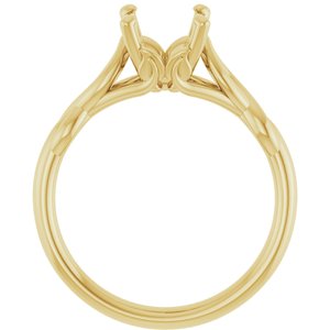 14K Yellow Gold  9x7 mm Oval Solitaire Engagement Ring Mounting