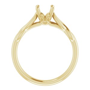 14K Yellow Gold  6 mm Round Solitaire Engagement Ring Mounting