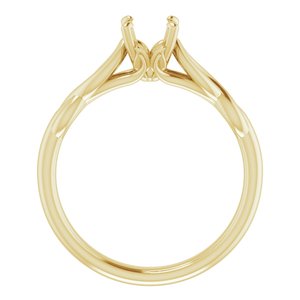 14K Yellow Gold  5.5 mm Round Solitaire Engagement Ring Mounting