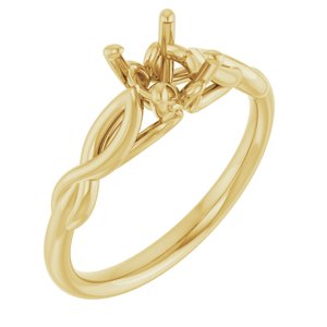 14K Yellow Gold  5.8 mm Round Solitaire Engagement Ring Mounting