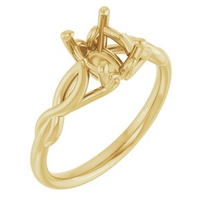 14K Yellow Gold  8x6 mm Oval Solitaire Engagement Ring Mounting