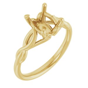 14K Yellow Gold  9x7 mm Oval Solitaire Engagement Ring Mounting