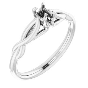 10K White Gold  5x3 mm Oval Solitaire Engagement Ring Mounting