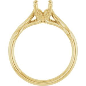 14K Yellow Gold  7x5 mm Emerald Solitaire Engagement Ring Mounting