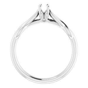 10K White Gold  5x3 mm Oval Solitaire Engagement Ring Mounting