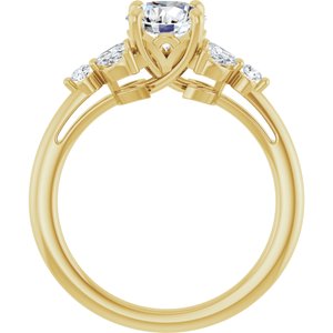 14K Yellow Gold 6.5 mm Round 1/4 CTW Lab-Grown Diamond Semi-Set Engagement Ring
