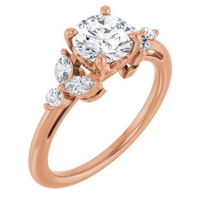 14K Rose Gold 6.5 mm Round 1/4 CTW Lab-Grown Diamond Semi-Set Engagement Ring