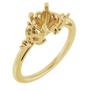 14K Yellow Gold 6.5 mm Round Engagement Ring Mounting