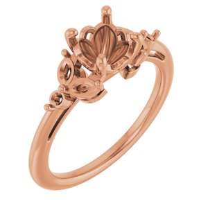 14K Rose Gold 6.5 mm Round Engagement Ring Mounting