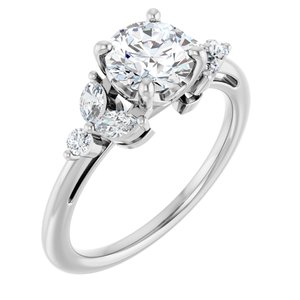 14K White Gold 6.5 mm Round 1/4 CTW Lab-Grown Diamond Semi-Set Engagement Ring