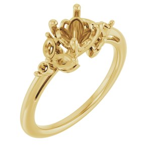 14K Yellow Gold 5.8 mm Round Engagement Ring Mounting