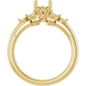 14K Yellow Gold 5.8 mm Round Engagement Ring Mounting