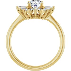 14K Yellow Gold 5.8 mm Round 1/2 CTW Natural Diamond Semi-Set Engagement Ring